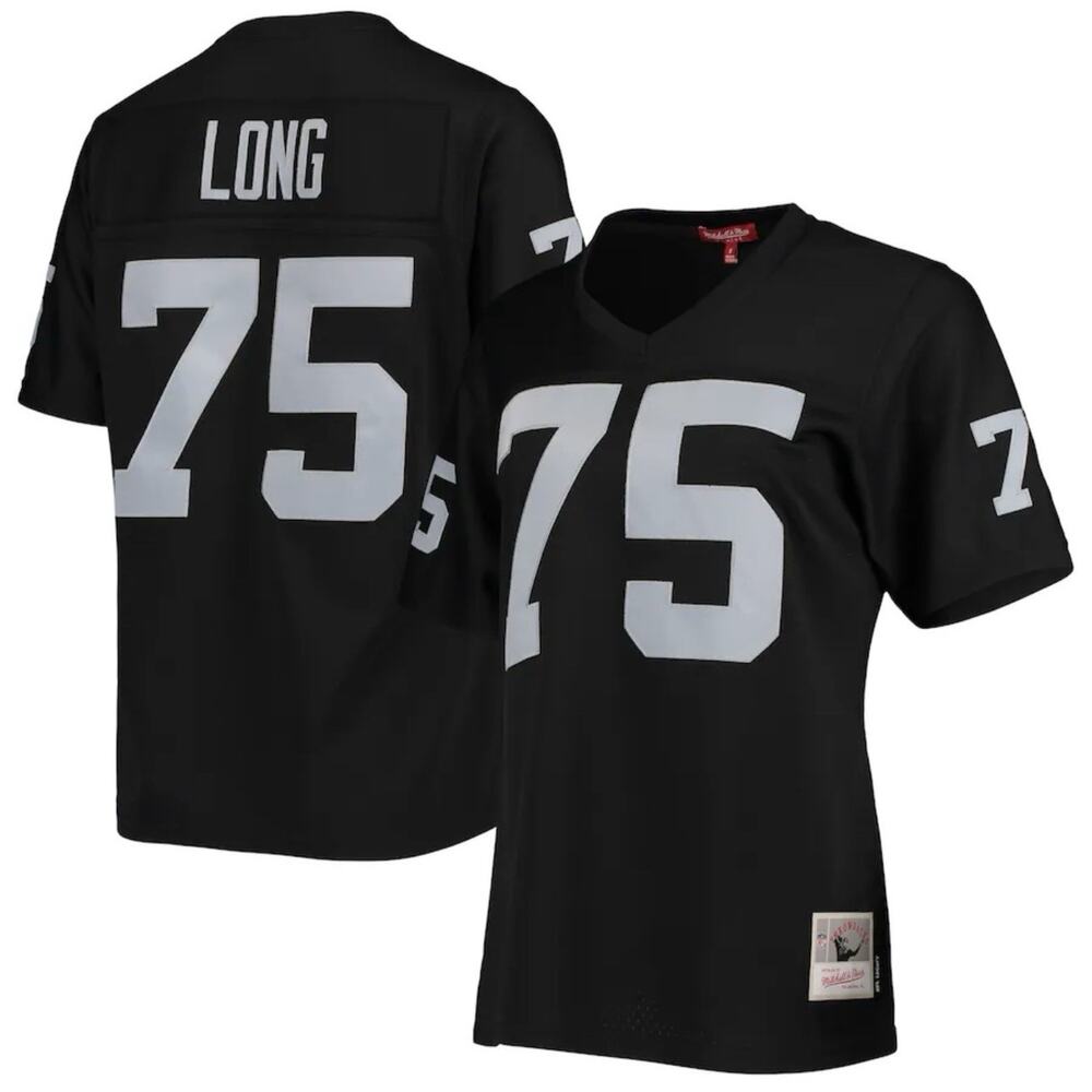 Los Angeles Raiders Howie Long #75 Mitchell & Ness Black 1983 Womens Jersey L